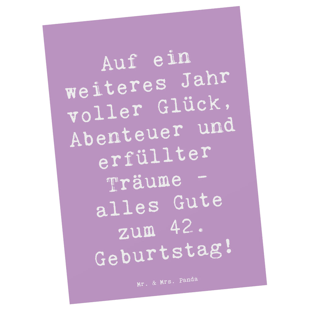 Postkarte Spruch 42. Geburtstag Postkarte, Karte, Geschenkkarte, Grußkarte, Einladung, Ansichtskarte, Geburtstagskarte, Einladungskarte, Dankeskarte, Ansichtskarten, Einladung Geburtstag, Einladungskarten Geburtstag, Geburtstag, Geburtstagsgeschenk, Geschenk