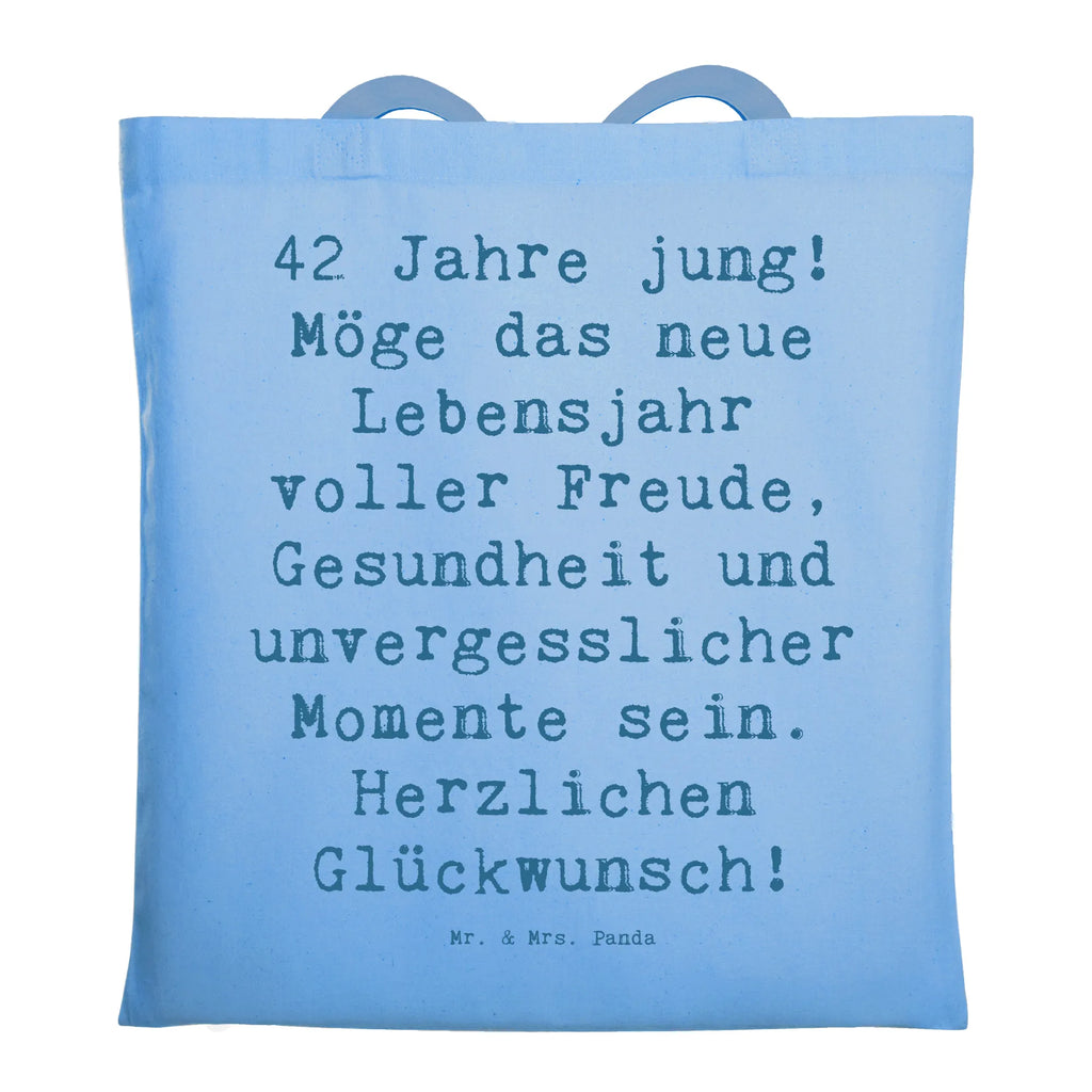 Tragetasche Spruch 42. Geburtstag Freude Beuteltasche, Beutel, Einkaufstasche, Jutebeutel, Stoffbeutel, Tasche, Shopper, Umhängetasche, Strandtasche, Schultertasche, Stofftasche, Tragetasche, Badetasche, Jutetasche, Einkaufstüte, Laptoptasche, Geburtstag, Geburtstagsgeschenk, Geschenk