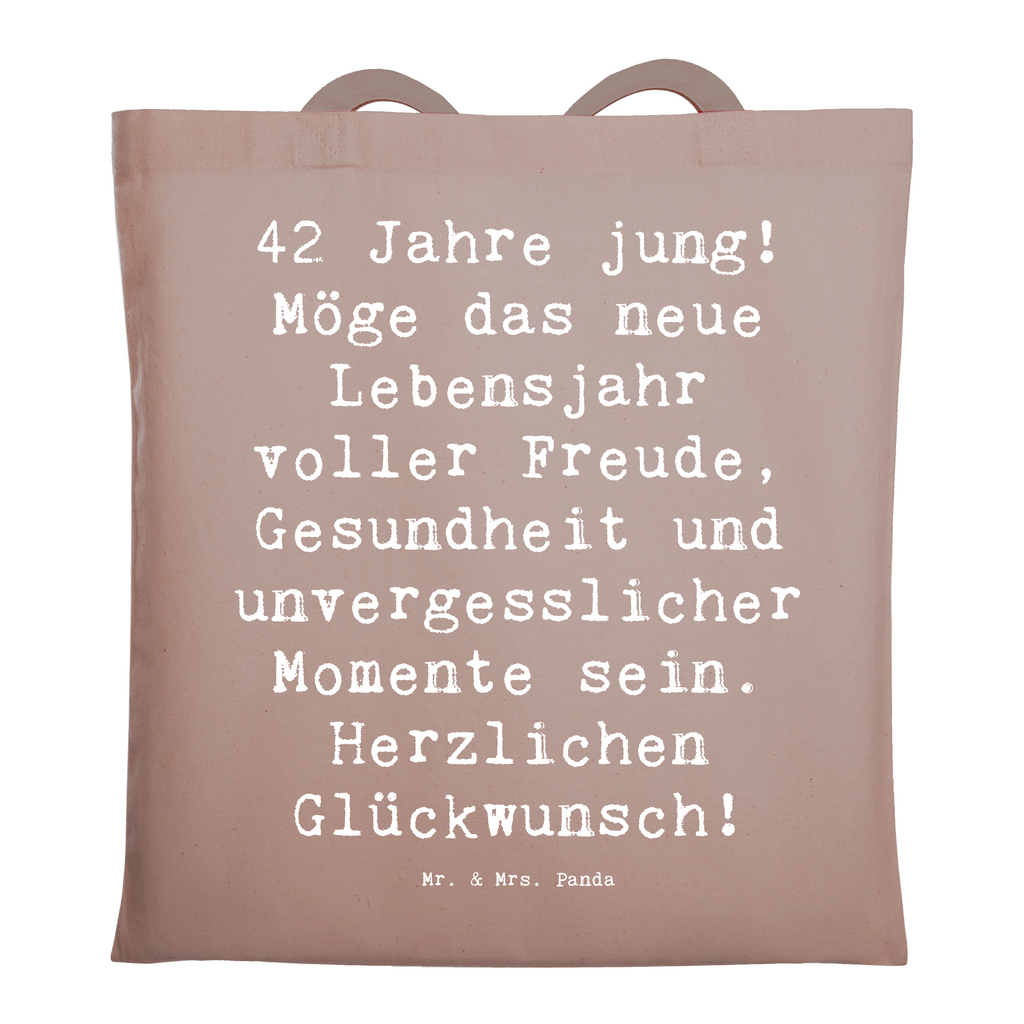 Tragetasche Spruch 42. Geburtstag Freude Beuteltasche, Beutel, Einkaufstasche, Jutebeutel, Stoffbeutel, Tasche, Shopper, Umhängetasche, Strandtasche, Schultertasche, Stofftasche, Tragetasche, Badetasche, Jutetasche, Einkaufstüte, Laptoptasche, Geburtstag, Geburtstagsgeschenk, Geschenk