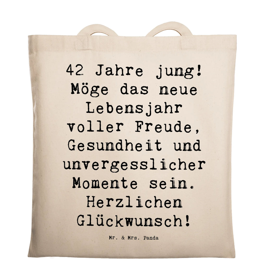 Tragetasche Spruch 42. Geburtstag Freude Beuteltasche, Beutel, Einkaufstasche, Jutebeutel, Stoffbeutel, Tasche, Shopper, Umhängetasche, Strandtasche, Schultertasche, Stofftasche, Tragetasche, Badetasche, Jutetasche, Einkaufstüte, Laptoptasche, Geburtstag, Geburtstagsgeschenk, Geschenk