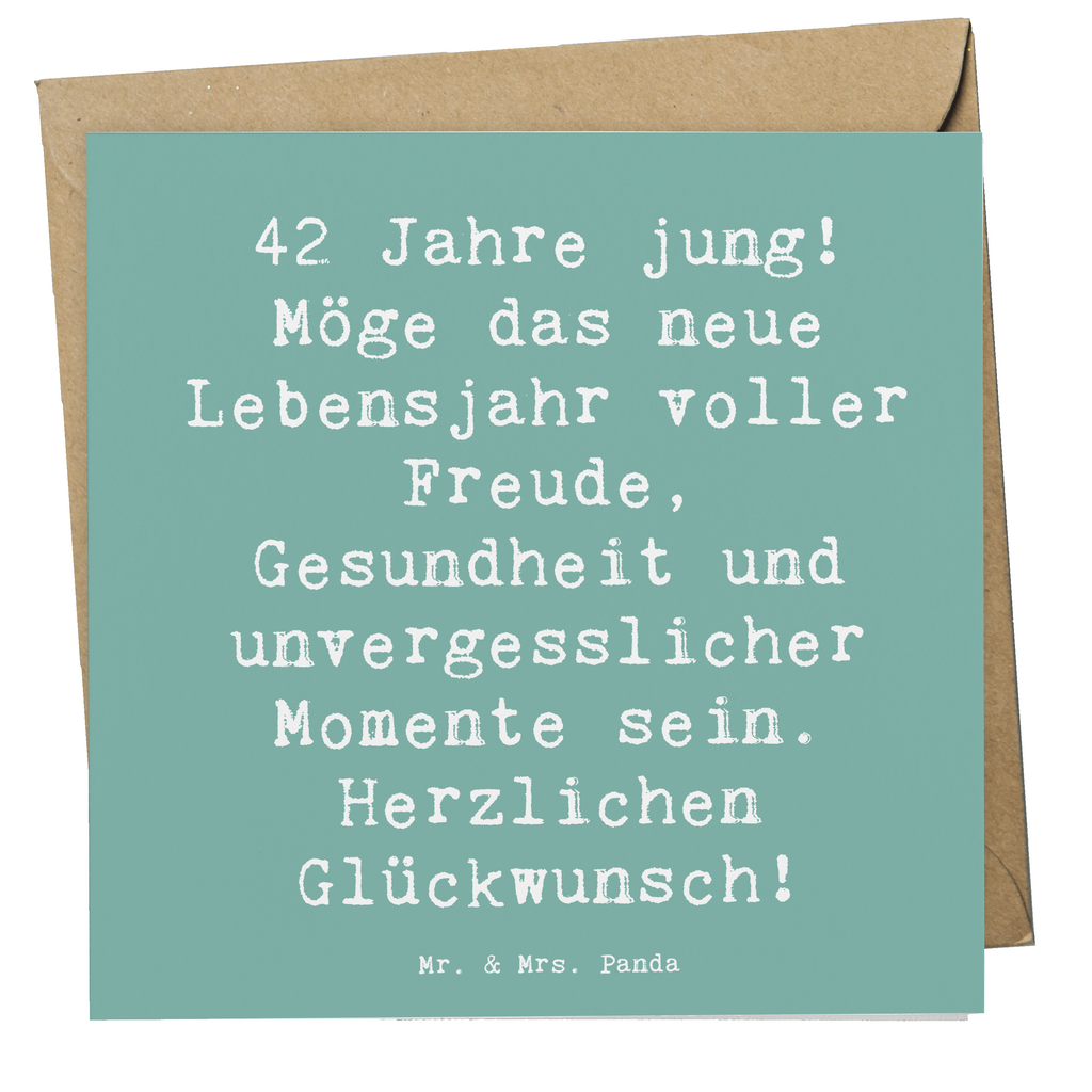 Deluxe Karte Spruch 42. Geburtstag Freude Karte, Grußkarte, Klappkarte, Einladungskarte, Glückwunschkarte, Hochzeitskarte, Geburtstagskarte, Hochwertige Grußkarte, Hochwertige Klappkarte, Geburtstag, Geburtstagsgeschenk, Geschenk