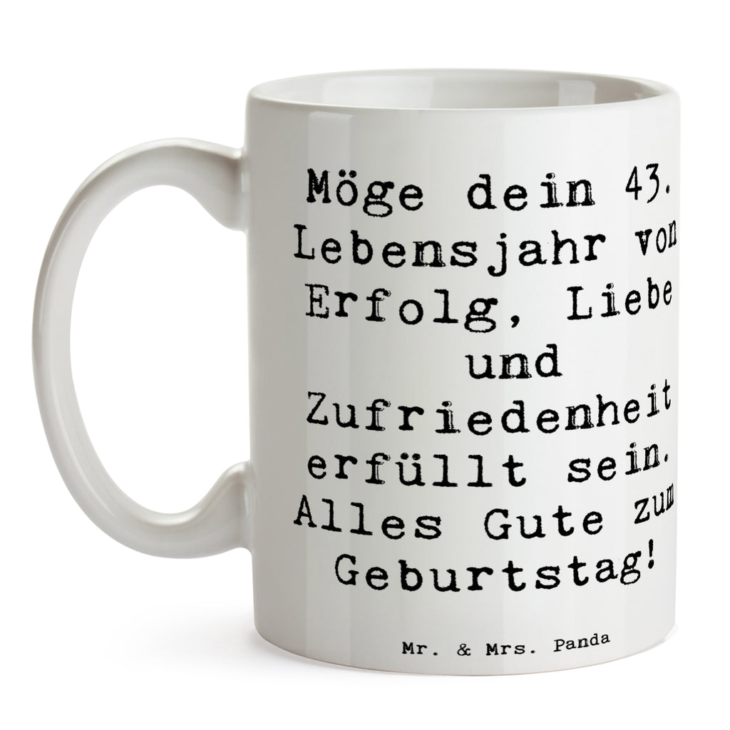 Tasse Spruch 43. Geburtstag Glück Tasse, Kaffeetasse, Teetasse, Becher, Kaffeebecher, Teebecher, Keramiktasse, Porzellantasse, Büro Tasse, Geschenk Tasse, Tasse Sprüche, Tasse Motive, Kaffeetassen, Tasse bedrucken, Designer Tasse, Cappuccino Tassen, Schöne Teetassen, Geburtstag, Geburtstagsgeschenk, Geschenk