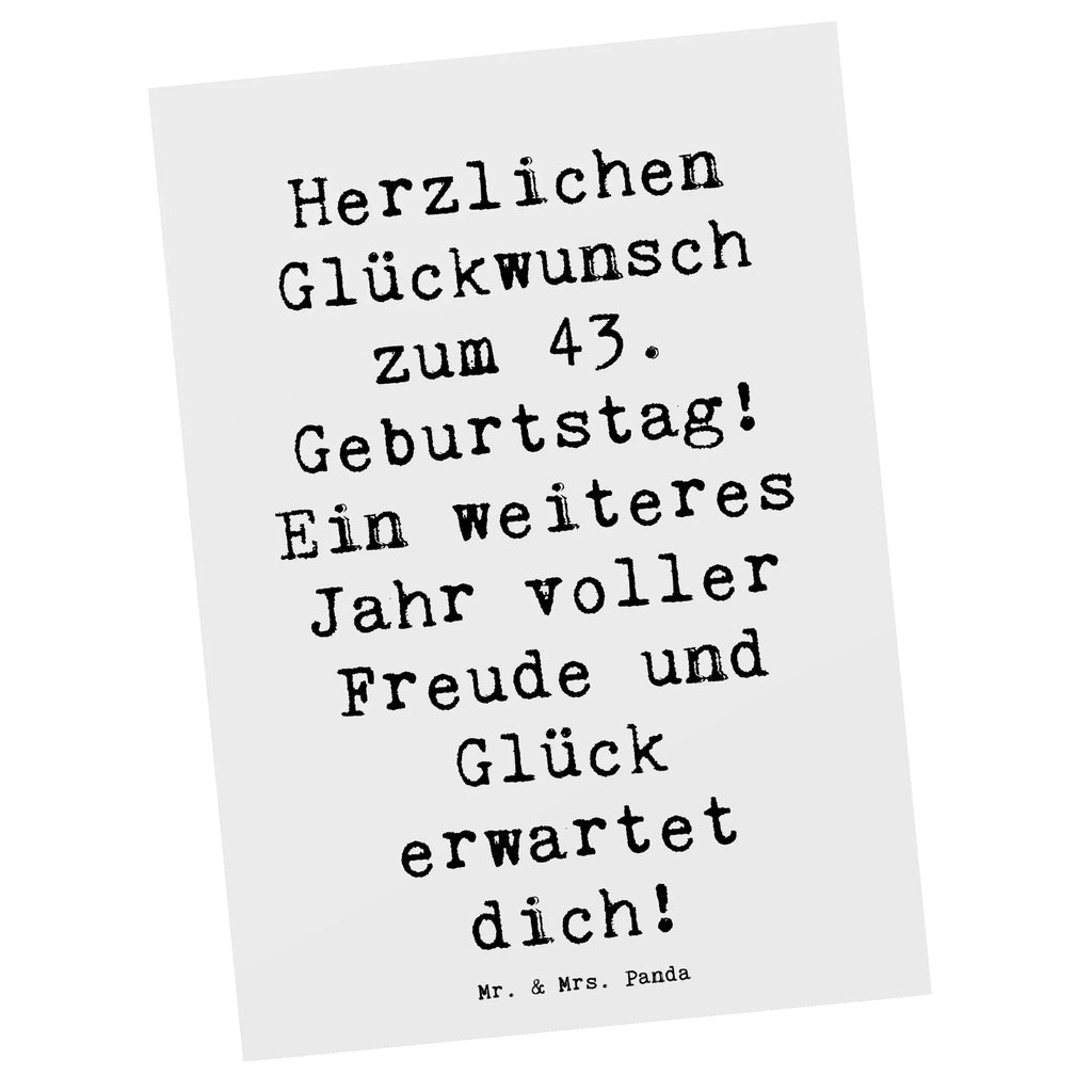 Postkarte Spruch 43. Geburtstag Freude Postkarte, Karte, Geschenkkarte, Grußkarte, Einladung, Ansichtskarte, Geburtstagskarte, Einladungskarte, Dankeskarte, Ansichtskarten, Einladung Geburtstag, Einladungskarten Geburtstag, Geburtstag, Geburtstagsgeschenk, Geschenk