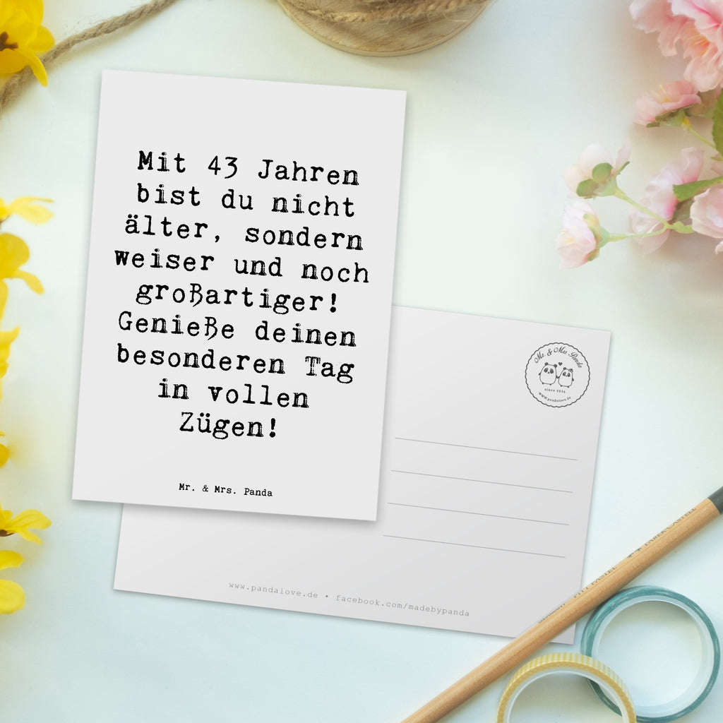 Postkarte Spruch 43. Geburtstag Weisheit Postkarte, Karte, Geschenkkarte, Grußkarte, Einladung, Ansichtskarte, Geburtstagskarte, Einladungskarte, Dankeskarte, Ansichtskarten, Einladung Geburtstag, Einladungskarten Geburtstag, Geburtstag, Geburtstagsgeschenk, Geschenk