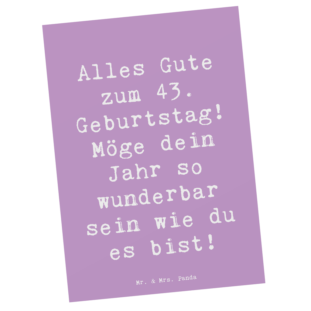 Postkarte Spruch 43. Geburtstag Postkarte, Karte, Geschenkkarte, Grußkarte, Einladung, Ansichtskarte, Geburtstagskarte, Einladungskarte, Dankeskarte, Ansichtskarten, Einladung Geburtstag, Einladungskarten Geburtstag, Geburtstag, Geburtstagsgeschenk, Geschenk