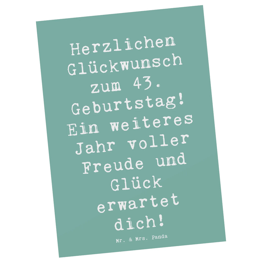 Postkarte Spruch 43. Geburtstag Freude Postkarte, Karte, Geschenkkarte, Grußkarte, Einladung, Ansichtskarte, Geburtstagskarte, Einladungskarte, Dankeskarte, Ansichtskarten, Einladung Geburtstag, Einladungskarten Geburtstag, Geburtstag, Geburtstagsgeschenk, Geschenk