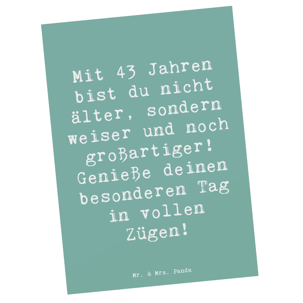 Postkarte Spruch 43. Geburtstag Weisheit Postkarte, Karte, Geschenkkarte, Grußkarte, Einladung, Ansichtskarte, Geburtstagskarte, Einladungskarte, Dankeskarte, Ansichtskarten, Einladung Geburtstag, Einladungskarten Geburtstag, Geburtstag, Geburtstagsgeschenk, Geschenk