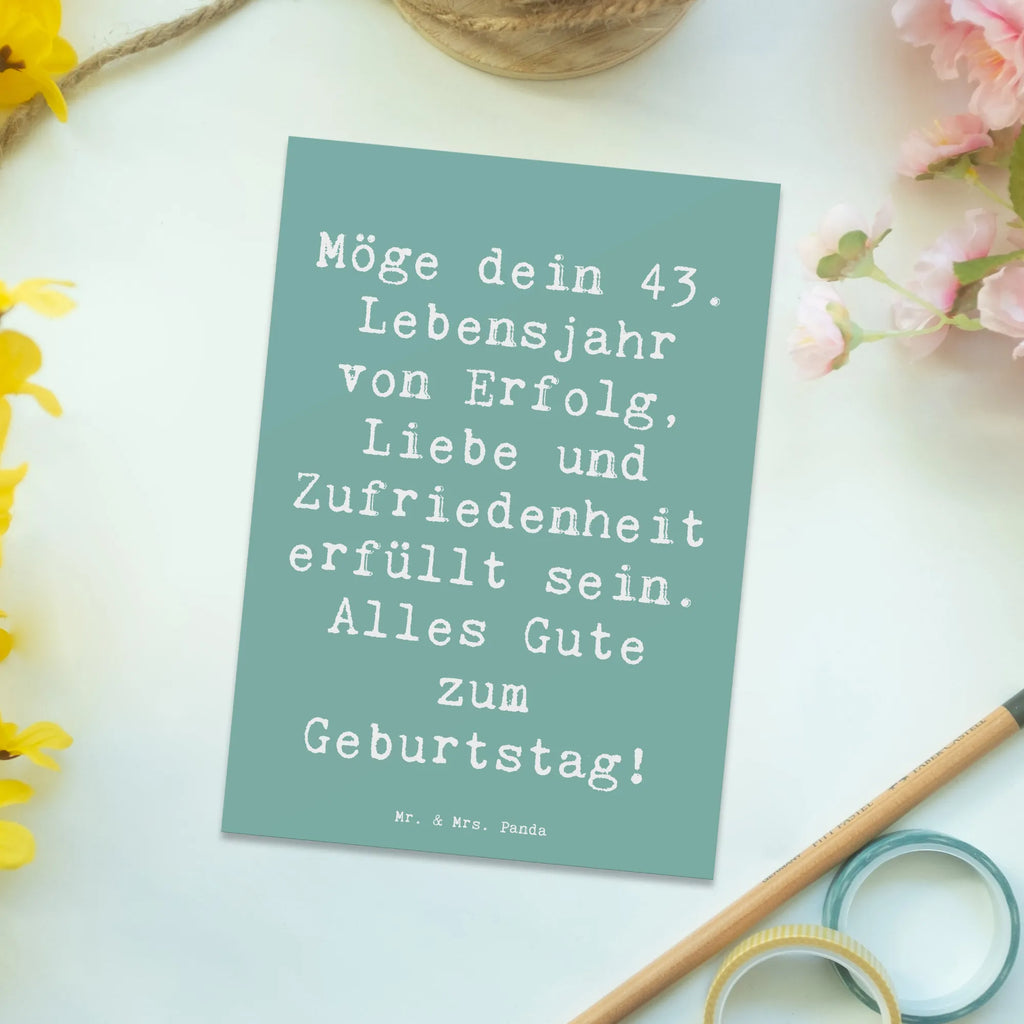 Postkarte Spruch 43. Geburtstag Glück Postkarte, Karte, Geschenkkarte, Grußkarte, Einladung, Ansichtskarte, Geburtstagskarte, Einladungskarte, Dankeskarte, Ansichtskarten, Einladung Geburtstag, Einladungskarten Geburtstag, Geburtstag, Geburtstagsgeschenk, Geschenk