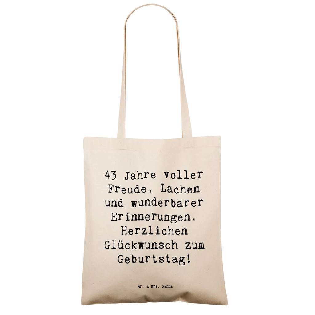 Tragetasche Spruch 43. Geburtstag Freude Beuteltasche, Beutel, Einkaufstasche, Jutebeutel, Stoffbeutel, Tasche, Shopper, Umhängetasche, Strandtasche, Schultertasche, Stofftasche, Tragetasche, Badetasche, Jutetasche, Einkaufstüte, Laptoptasche, Geburtstag, Geburtstagsgeschenk, Geschenk