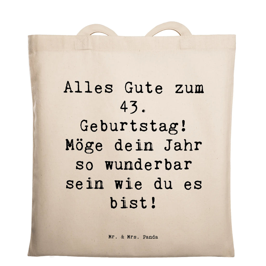 Tragetasche Spruch 43. Geburtstag Beuteltasche, Beutel, Einkaufstasche, Jutebeutel, Stoffbeutel, Tasche, Shopper, Umhängetasche, Strandtasche, Schultertasche, Stofftasche, Tragetasche, Badetasche, Jutetasche, Einkaufstüte, Laptoptasche, Geburtstag, Geburtstagsgeschenk, Geschenk