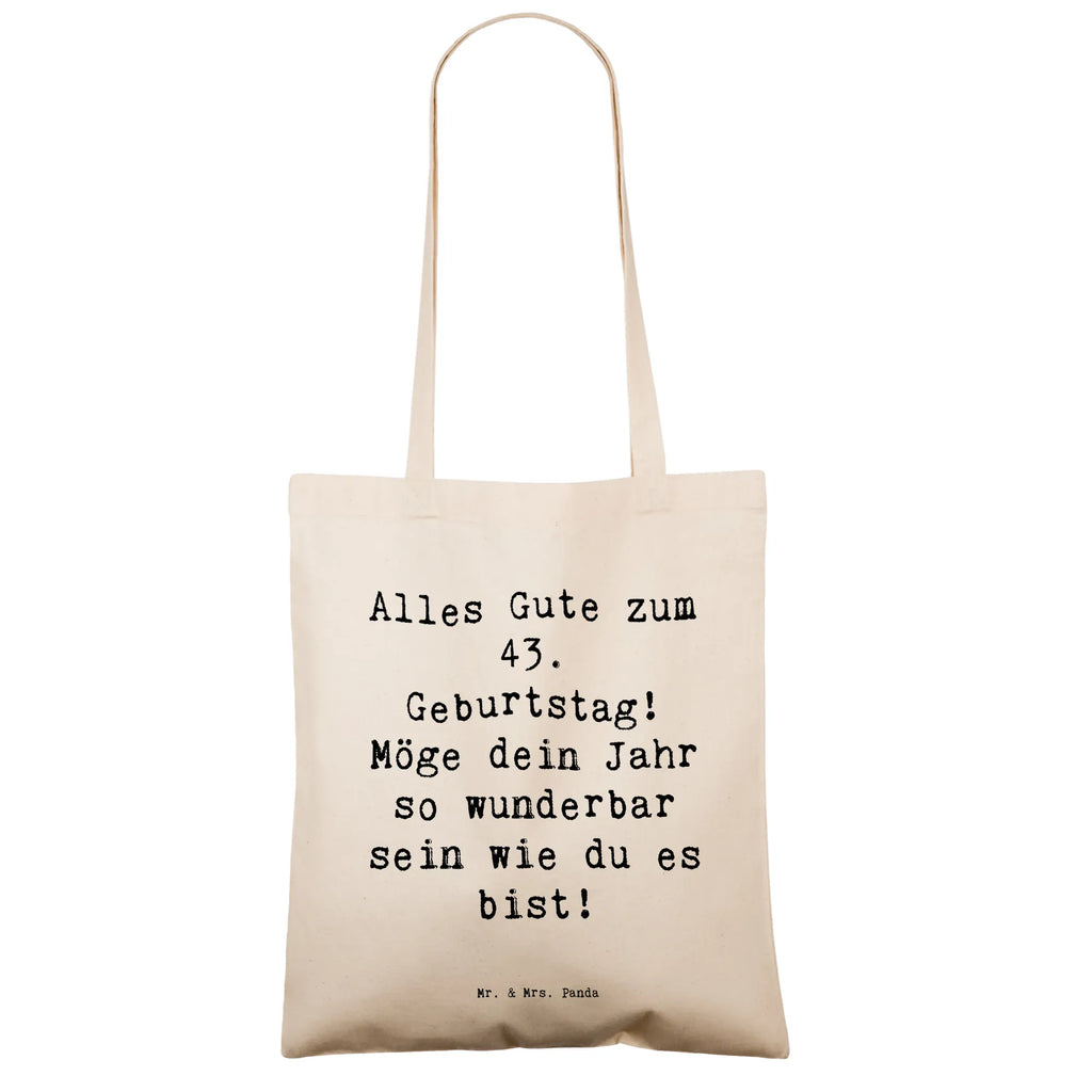 Tragetasche Spruch 43. Geburtstag Beuteltasche, Beutel, Einkaufstasche, Jutebeutel, Stoffbeutel, Tasche, Shopper, Umhängetasche, Strandtasche, Schultertasche, Stofftasche, Tragetasche, Badetasche, Jutetasche, Einkaufstüte, Laptoptasche, Geburtstag, Geburtstagsgeschenk, Geschenk