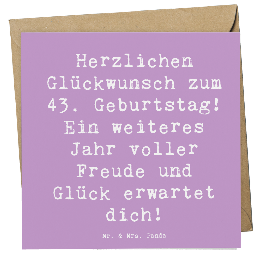 Deluxe Karte Spruch 43. Geburtstag Freude Karte, Grußkarte, Klappkarte, Einladungskarte, Glückwunschkarte, Hochzeitskarte, Geburtstagskarte, Hochwertige Grußkarte, Hochwertige Klappkarte, Geburtstag, Geburtstagsgeschenk, Geschenk