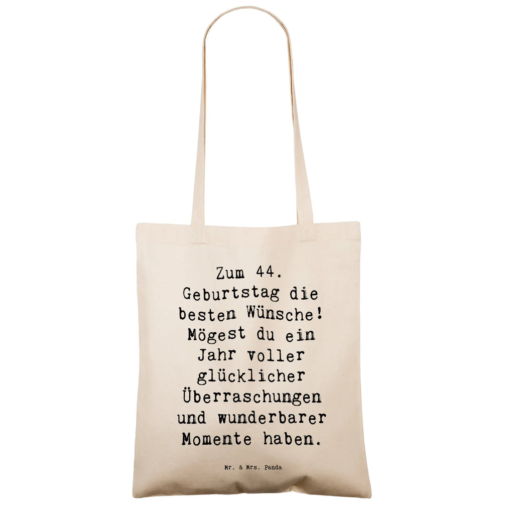 Tragetasche Spruch 44. Geburtstag Glückwünsche Beuteltasche, Beutel, Einkaufstasche, Jutebeutel, Stoffbeutel, Tasche, Shopper, Umhängetasche, Strandtasche, Schultertasche, Stofftasche, Tragetasche, Badetasche, Jutetasche, Einkaufstüte, Laptoptasche, Geburtstag, Geburtstagsgeschenk, Geschenk