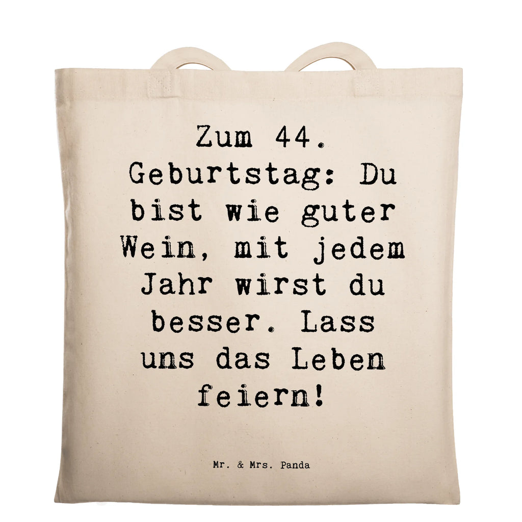 Tragetasche Spruch 44. Geburtstag Beuteltasche, Beutel, Einkaufstasche, Jutebeutel, Stoffbeutel, Tasche, Shopper, Umhängetasche, Strandtasche, Schultertasche, Stofftasche, Tragetasche, Badetasche, Jutetasche, Einkaufstüte, Laptoptasche, Geburtstag, Geburtstagsgeschenk, Geschenk