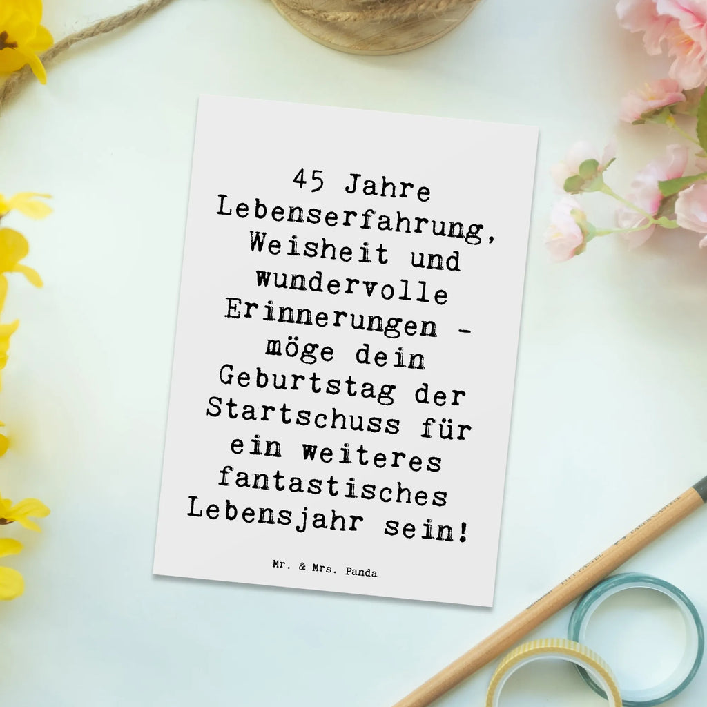 Postkarte Spruch 45. Geburtstag Postkarte, Karte, Geschenkkarte, Grußkarte, Einladung, Ansichtskarte, Geburtstagskarte, Einladungskarte, Dankeskarte, Ansichtskarten, Einladung Geburtstag, Einladungskarten Geburtstag, Geburtstag, Geburtstagsgeschenk, Geschenk