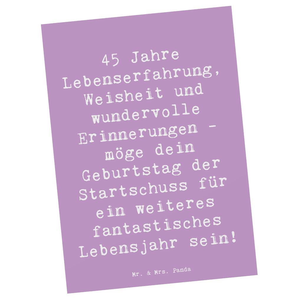 Postkarte Spruch 45. Geburtstag Postkarte, Karte, Geschenkkarte, Grußkarte, Einladung, Ansichtskarte, Geburtstagskarte, Einladungskarte, Dankeskarte, Ansichtskarten, Einladung Geburtstag, Einladungskarten Geburtstag, Geburtstag, Geburtstagsgeschenk, Geschenk