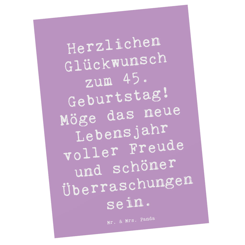 Postkarte Spruch 45. Geburtstag Freude Postkarte, Karte, Geschenkkarte, Grußkarte, Einladung, Ansichtskarte, Geburtstagskarte, Einladungskarte, Dankeskarte, Ansichtskarten, Einladung Geburtstag, Einladungskarten Geburtstag, Geburtstag, Geburtstagsgeschenk, Geschenk