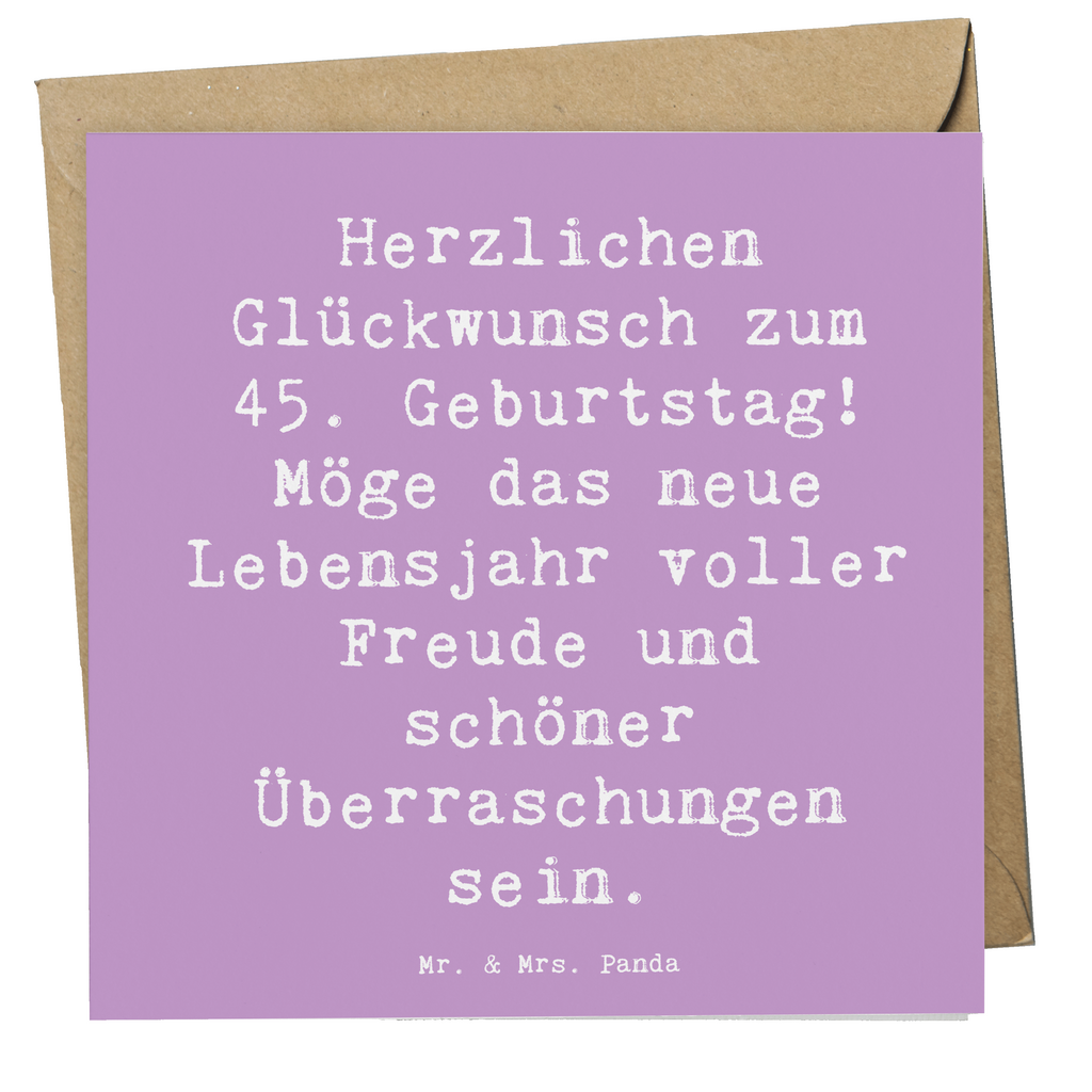 Deluxe Karte Spruch 45. Geburtstag Freude Karte, Grußkarte, Klappkarte, Einladungskarte, Glückwunschkarte, Hochzeitskarte, Geburtstagskarte, Hochwertige Grußkarte, Hochwertige Klappkarte, Geburtstag, Geburtstagsgeschenk, Geschenk