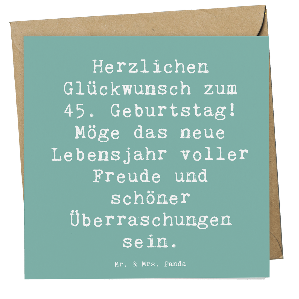 Deluxe Karte Spruch 45. Geburtstag Freude Karte, Grußkarte, Klappkarte, Einladungskarte, Glückwunschkarte, Hochzeitskarte, Geburtstagskarte, Hochwertige Grußkarte, Hochwertige Klappkarte, Geburtstag, Geburtstagsgeschenk, Geschenk