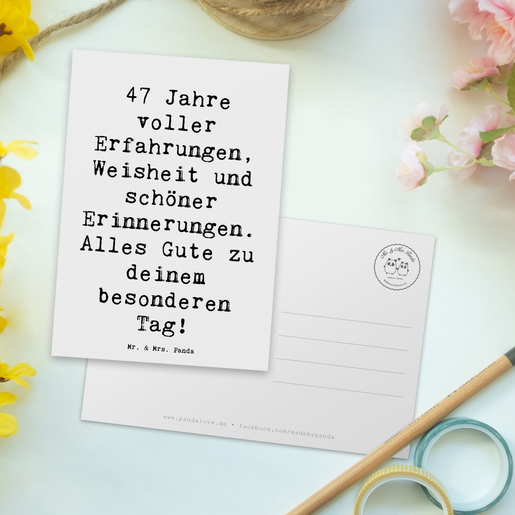 Postkarte Spruch 47. Geburtstag Postkarte, Karte, Geschenkkarte, Grußkarte, Einladung, Ansichtskarte, Geburtstagskarte, Einladungskarte, Dankeskarte, Ansichtskarten, Einladung Geburtstag, Einladungskarten Geburtstag, Geburtstag, Geburtstagsgeschenk, Geschenk