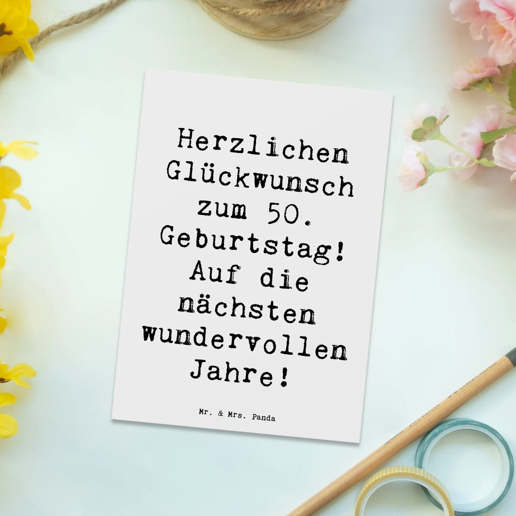 Postkarte Spruch 50. Geburtstag Glückwunsch Postkarte, Karte, Geschenkkarte, Grußkarte, Einladung, Ansichtskarte, Geburtstagskarte, Einladungskarte, Dankeskarte, Ansichtskarten, Einladung Geburtstag, Einladungskarten Geburtstag, Geburtstag, Geburtstagsgeschenk, Geschenk