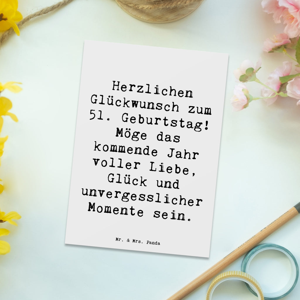 Postkarte Spruch 51. Geburtstag Postkarte, Karte, Geschenkkarte, Grußkarte, Einladung, Ansichtskarte, Geburtstagskarte, Einladungskarte, Dankeskarte, Ansichtskarten, Einladung Geburtstag, Einladungskarten Geburtstag, Geburtstag, Geburtstagsgeschenk, Geschenk