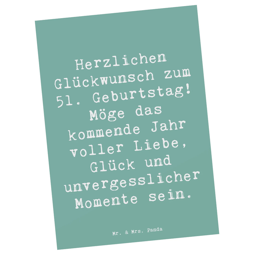 Postkarte Spruch 51. Geburtstag Postkarte, Karte, Geschenkkarte, Grußkarte, Einladung, Ansichtskarte, Geburtstagskarte, Einladungskarte, Dankeskarte, Ansichtskarten, Einladung Geburtstag, Einladungskarten Geburtstag, Geburtstag, Geburtstagsgeschenk, Geschenk