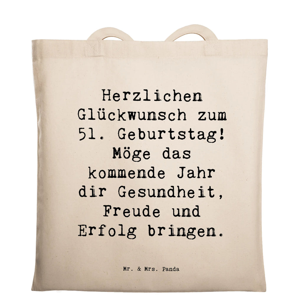 Tragetasche Spruch 51. Geburtstag Freude Beuteltasche, Beutel, Einkaufstasche, Jutebeutel, Stoffbeutel, Tasche, Shopper, Umhängetasche, Strandtasche, Schultertasche, Stofftasche, Tragetasche, Badetasche, Jutetasche, Einkaufstüte, Laptoptasche, Geburtstag, Geburtstagsgeschenk, Geschenk