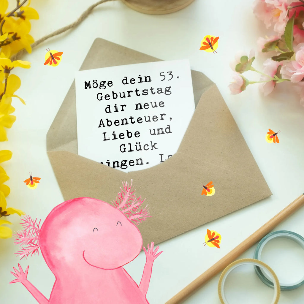 Grußkarte Spruch 53. Geburtstag Abenteuer Grußkarte, Klappkarte, Einladungskarte, Glückwunschkarte, Hochzeitskarte, Geburtstagskarte, Karte, Ansichtskarten, Geburtstag, Geburtstagsgeschenk, Geschenk