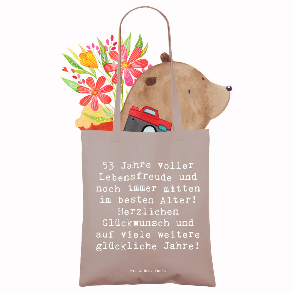 Tragetasche Spruch 53. Geburtstag Freude Beuteltasche, Beutel, Einkaufstasche, Jutebeutel, Stoffbeutel, Tasche, Shopper, Umhängetasche, Strandtasche, Schultertasche, Stofftasche, Tragetasche, Badetasche, Jutetasche, Einkaufstüte, Laptoptasche, Geburtstag, Geburtstagsgeschenk, Geschenk