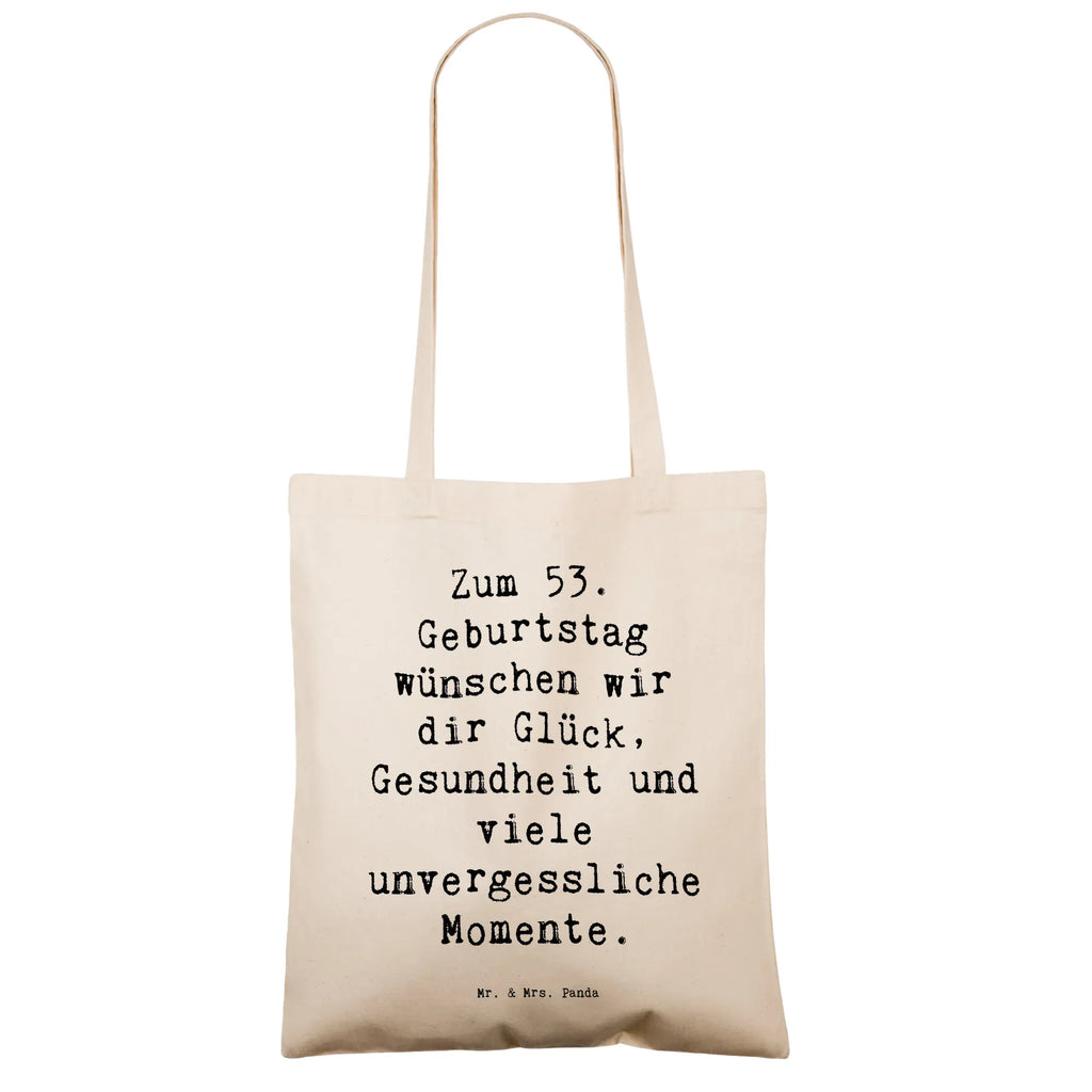 Tragetasche Spruch 53. Geburtstag Glück Beuteltasche, Beutel, Einkaufstasche, Jutebeutel, Stoffbeutel, Tasche, Shopper, Umhängetasche, Strandtasche, Schultertasche, Stofftasche, Tragetasche, Badetasche, Jutetasche, Einkaufstüte, Laptoptasche, Geburtstag, Geburtstagsgeschenk, Geschenk