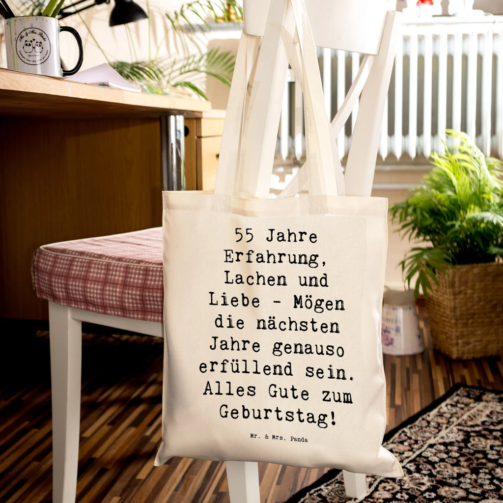 Tragetasche Spruch 55. Geburtstag Erfüllung Beuteltasche, Beutel, Einkaufstasche, Jutebeutel, Stoffbeutel, Tasche, Shopper, Umhängetasche, Strandtasche, Schultertasche, Stofftasche, Tragetasche, Badetasche, Jutetasche, Einkaufstüte, Laptoptasche, Geburtstag, Geburtstagsgeschenk, Geschenk