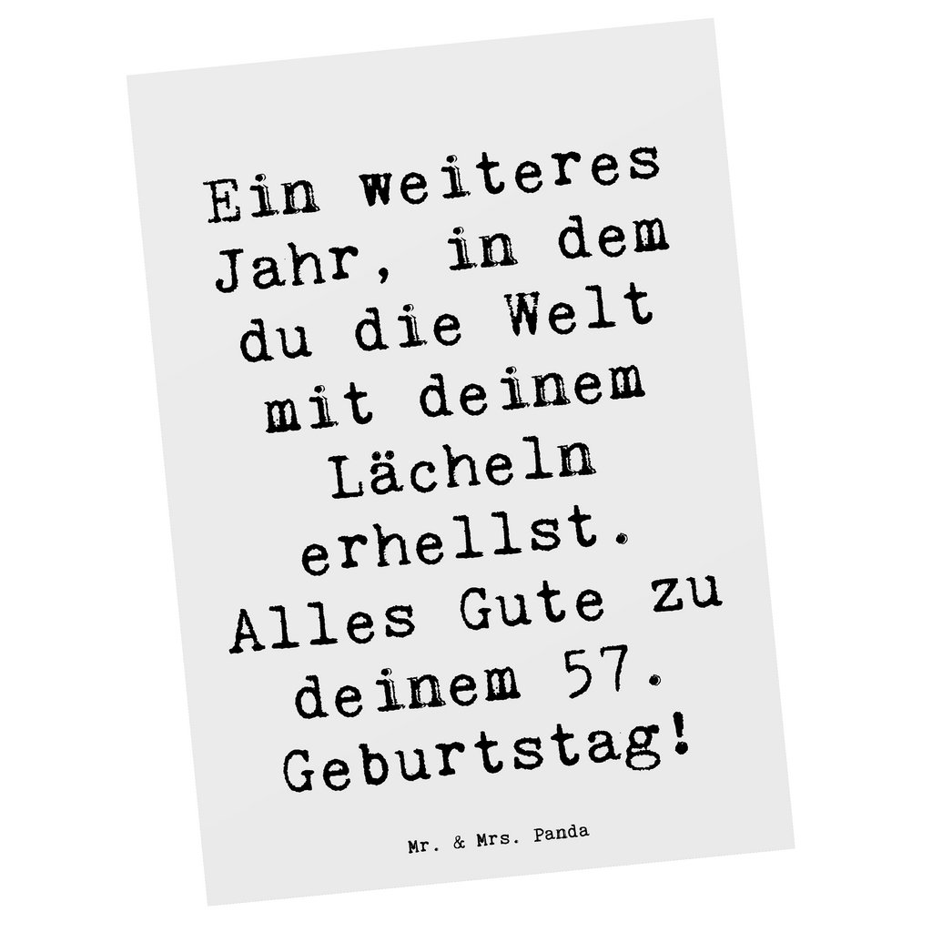 Postkarte Spruch 57. Geburtstag Lächeln Postkarte, Karte, Geschenkkarte, Grußkarte, Einladung, Ansichtskarte, Geburtstagskarte, Einladungskarte, Dankeskarte, Ansichtskarten, Einladung Geburtstag, Einladungskarten Geburtstag, Geburtstag, Geburtstagsgeschenk, Geschenk