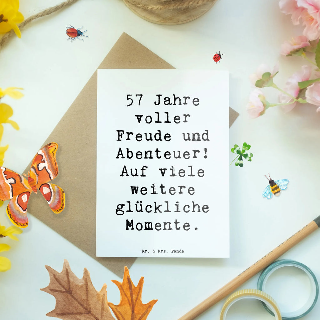 Grußkarte Spruch 57. Geburtstag Freude Grußkarte, Klappkarte, Einladungskarte, Glückwunschkarte, Hochzeitskarte, Geburtstagskarte, Karte, Ansichtskarten, Geburtstag, Geburtstagsgeschenk, Geschenk