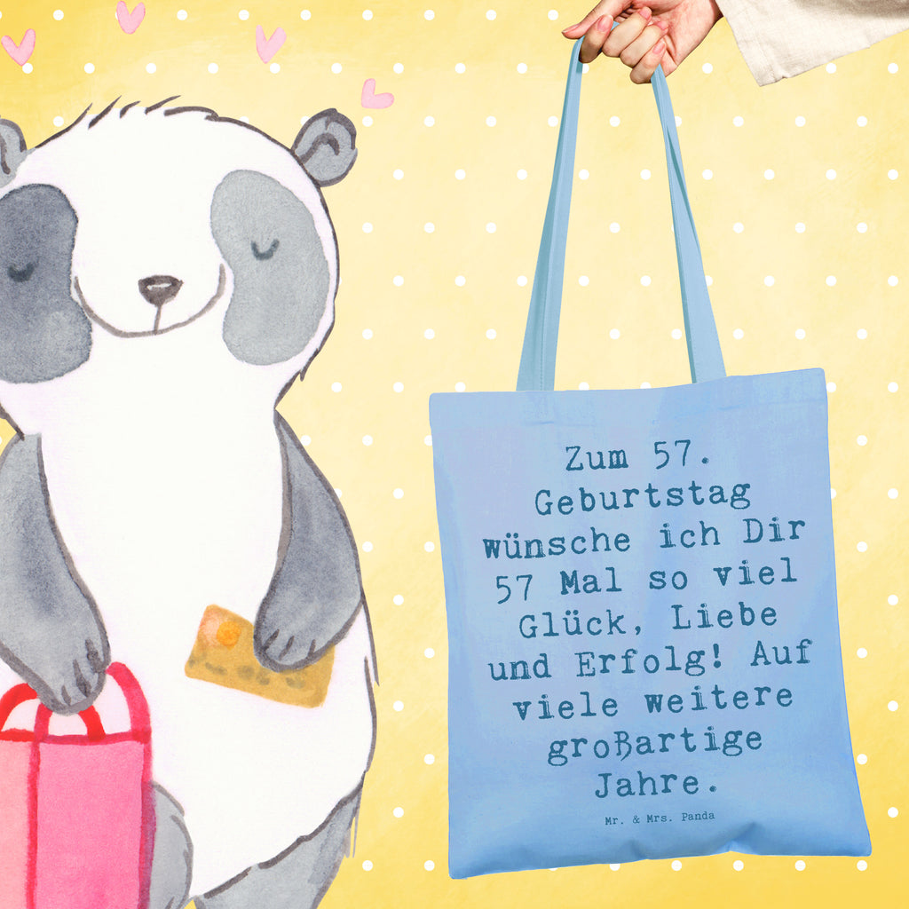 Tragetasche Spruch 57. Geburtstag Glück Beuteltasche, Beutel, Einkaufstasche, Jutebeutel, Stoffbeutel, Tasche, Shopper, Umhängetasche, Strandtasche, Schultertasche, Stofftasche, Tragetasche, Badetasche, Jutetasche, Einkaufstüte, Laptoptasche, Geburtstag, Geburtstagsgeschenk, Geschenk