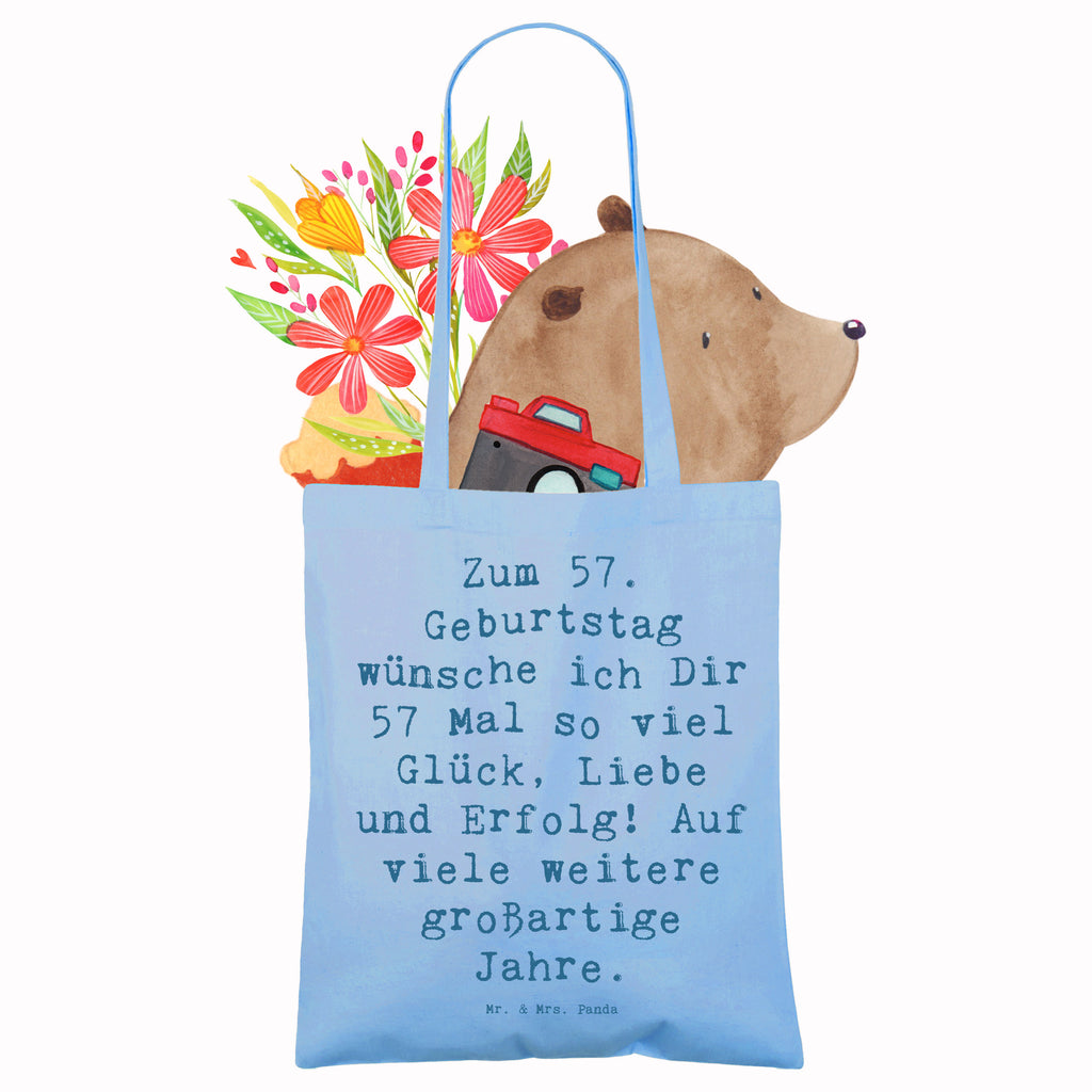 Tragetasche Spruch 57. Geburtstag Glück Beuteltasche, Beutel, Einkaufstasche, Jutebeutel, Stoffbeutel, Tasche, Shopper, Umhängetasche, Strandtasche, Schultertasche, Stofftasche, Tragetasche, Badetasche, Jutetasche, Einkaufstüte, Laptoptasche, Geburtstag, Geburtstagsgeschenk, Geschenk