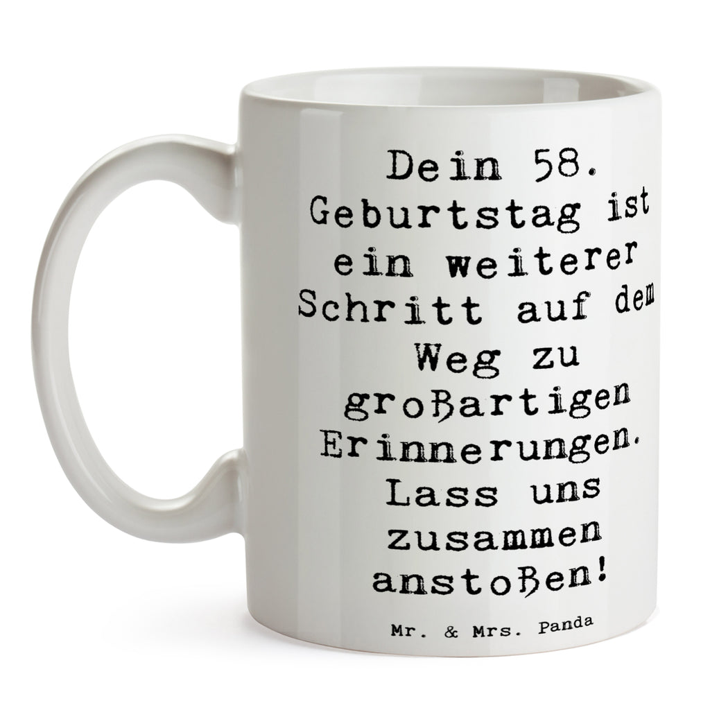 Tasse Spruch 58. Geburtstag Erinnerungen Tasse, Kaffeetasse, Teetasse, Becher, Kaffeebecher, Teebecher, Keramiktasse, Porzellantasse, Büro Tasse, Geschenk Tasse, Tasse Sprüche, Tasse Motive, Kaffeetassen, Tasse bedrucken, Designer Tasse, Cappuccino Tassen, Schöne Teetassen, Geburtstag, Geburtstagsgeschenk, Geschenk