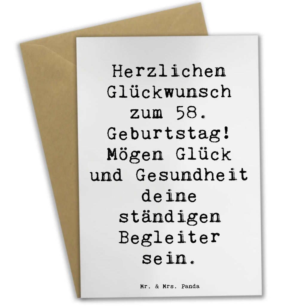 Grußkarte Spruch 58. Geburtstag Grußkarte, Klappkarte, Einladungskarte, Glückwunschkarte, Hochzeitskarte, Geburtstagskarte, Karte, Ansichtskarten, Geburtstag, Geburtstagsgeschenk, Geschenk