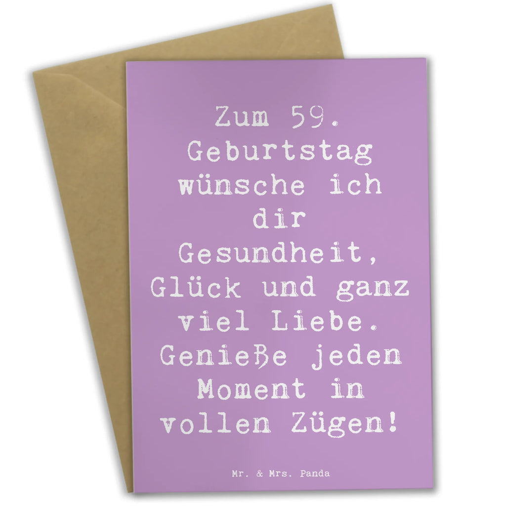 Grußkarte Spruch 59. Geburtstag Grußkarte, Klappkarte, Einladungskarte, Glückwunschkarte, Hochzeitskarte, Geburtstagskarte, Karte, Ansichtskarten, Geburtstag, Geburtstagsgeschenk, Geschenk