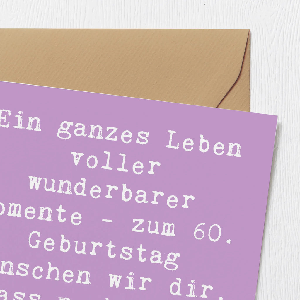 Deluxe Karte Spruch 60. Geburtstag Momente Karte, Grußkarte, Klappkarte, Einladungskarte, Glückwunschkarte, Hochzeitskarte, Geburtstagskarte, Hochwertige Grußkarte, Hochwertige Klappkarte, Geburtstag, Geburtstagsgeschenk, Geschenk