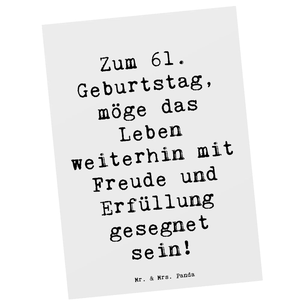 Postkarte Spruch 61. Geburtstag Freude Postkarte, Karte, Geschenkkarte, Grußkarte, Einladung, Ansichtskarte, Geburtstagskarte, Einladungskarte, Dankeskarte, Ansichtskarten, Einladung Geburtstag, Einladungskarten Geburtstag, Geburtstag, Geburtstagsgeschenk, Geschenk