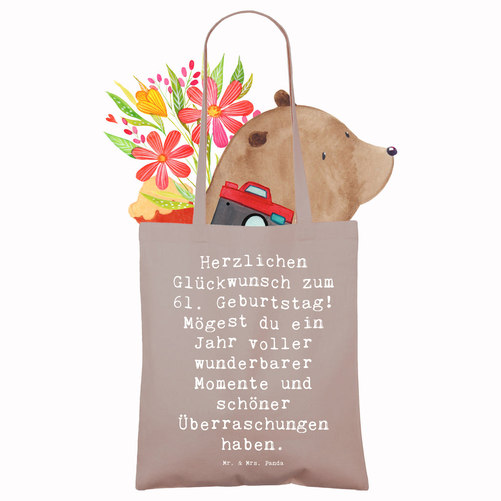 Tragetasche Spruch 61. Geburtstag Glückwünsche Beuteltasche, Beutel, Einkaufstasche, Jutebeutel, Stoffbeutel, Tasche, Shopper, Umhängetasche, Strandtasche, Schultertasche, Stofftasche, Tragetasche, Badetasche, Jutetasche, Einkaufstüte, Laptoptasche, Geburtstag, Geburtstagsgeschenk, Geschenk