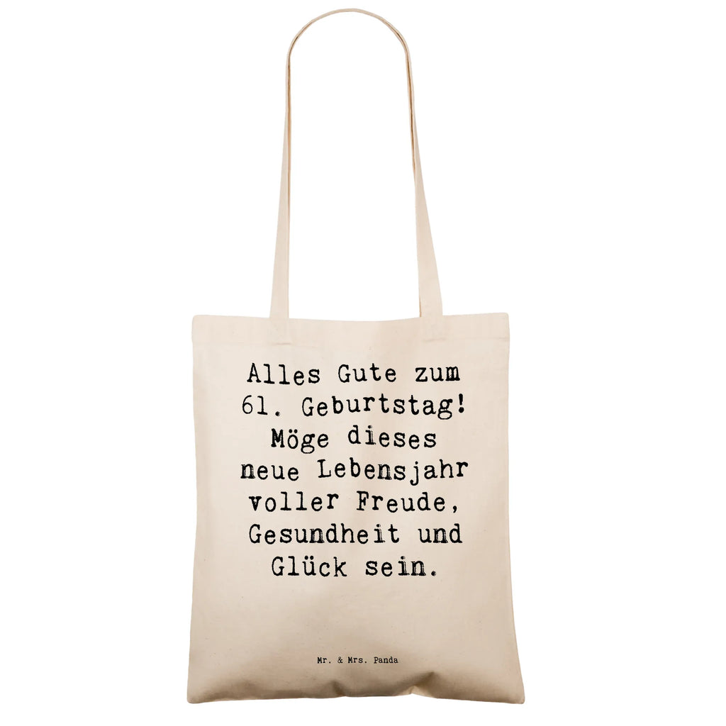 Tragetasche Spruch 61. Geburtstag Beuteltasche, Beutel, Einkaufstasche, Jutebeutel, Stoffbeutel, Tasche, Shopper, Umhängetasche, Strandtasche, Schultertasche, Stofftasche, Tragetasche, Badetasche, Jutetasche, Einkaufstüte, Laptoptasche, Geburtstag, Geburtstagsgeschenk, Geschenk