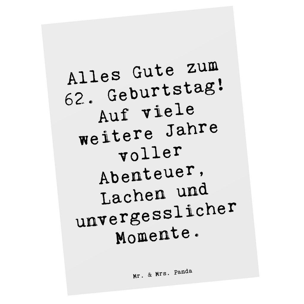 Postkarte Spruch 62. Geburtstag Postkarte, Karte, Geschenkkarte, Grußkarte, Einladung, Ansichtskarte, Geburtstagskarte, Einladungskarte, Dankeskarte, Ansichtskarten, Einladung Geburtstag, Einladungskarten Geburtstag, Geburtstag, Geburtstagsgeschenk, Geschenk