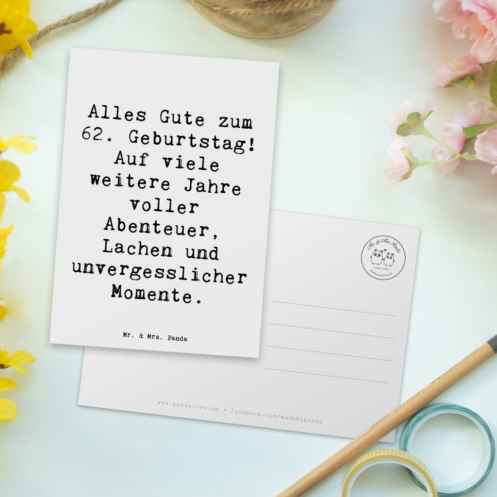 Postkarte Spruch 62. Geburtstag Postkarte, Karte, Geschenkkarte, Grußkarte, Einladung, Ansichtskarte, Geburtstagskarte, Einladungskarte, Dankeskarte, Ansichtskarten, Einladung Geburtstag, Einladungskarten Geburtstag, Geburtstag, Geburtstagsgeschenk, Geschenk