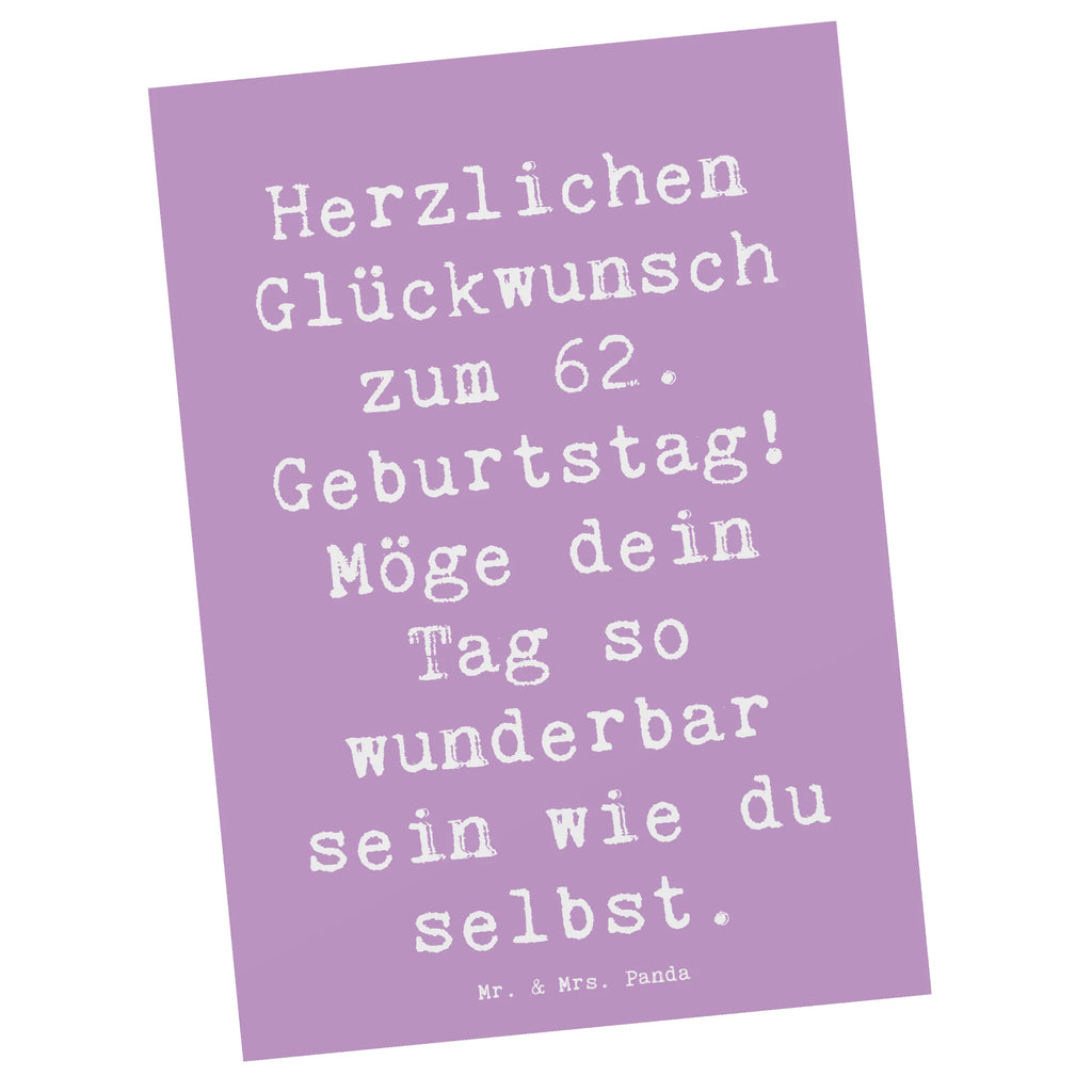 Postkarte Spruch 62. Geburtstag Postkarte, Karte, Geschenkkarte, Grußkarte, Einladung, Ansichtskarte, Geburtstagskarte, Einladungskarte, Dankeskarte, Ansichtskarten, Einladung Geburtstag, Einladungskarten Geburtstag, Geburtstag, Geburtstagsgeschenk, Geschenk