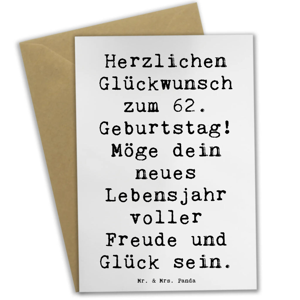 Grußkarte Spruch 62. Geburtstag Grußkarte, Klappkarte, Einladungskarte, Glückwunschkarte, Hochzeitskarte, Geburtstagskarte, Karte, Ansichtskarten, Geburtstag, Geburtstagsgeschenk, Geschenk