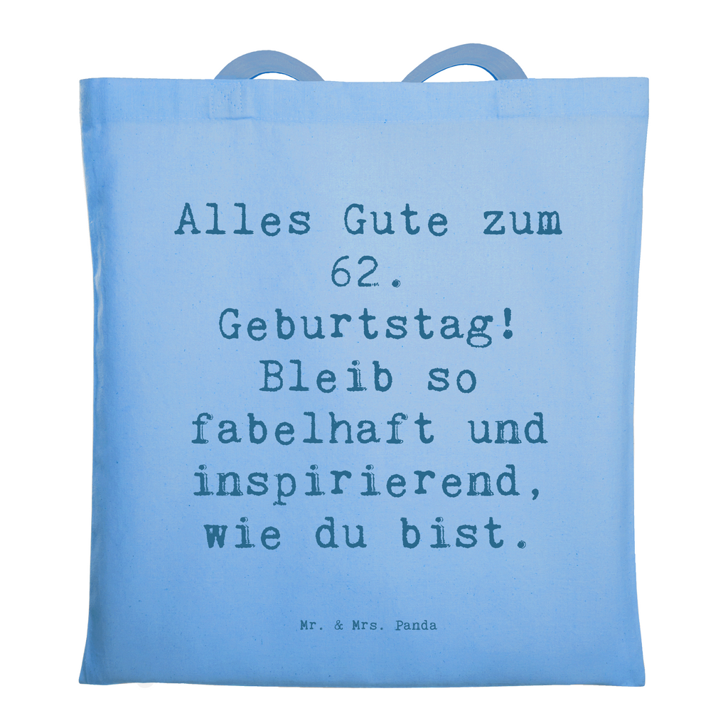 Tragetasche Spruch 62. Geburtstag Freude Beuteltasche, Beutel, Einkaufstasche, Jutebeutel, Stoffbeutel, Tasche, Shopper, Umhängetasche, Strandtasche, Schultertasche, Stofftasche, Tragetasche, Badetasche, Jutetasche, Einkaufstüte, Laptoptasche, Geburtstag, Geburtstagsgeschenk, Geschenk