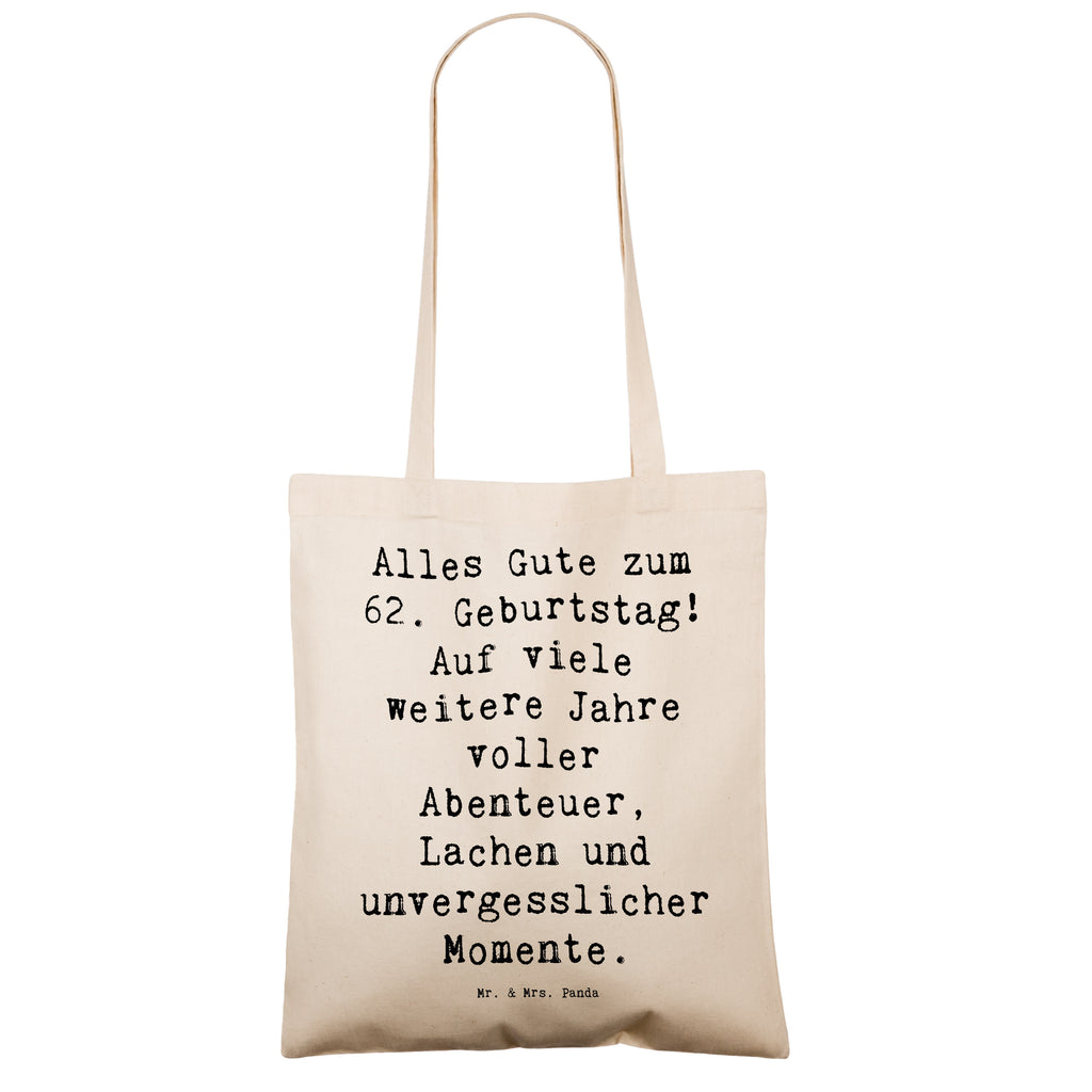 Tragetasche Spruch 62. Geburtstag Beuteltasche, Beutel, Einkaufstasche, Jutebeutel, Stoffbeutel, Tasche, Shopper, Umhängetasche, Strandtasche, Schultertasche, Stofftasche, Tragetasche, Badetasche, Jutetasche, Einkaufstüte, Laptoptasche, Geburtstag, Geburtstagsgeschenk, Geschenk