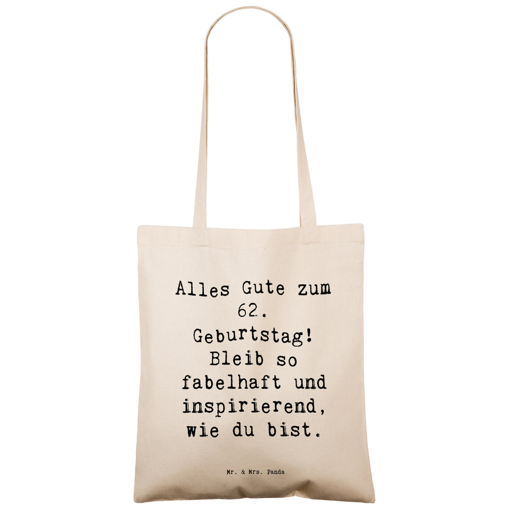 Tragetasche Spruch 62. Geburtstag Freude Beuteltasche, Beutel, Einkaufstasche, Jutebeutel, Stoffbeutel, Tasche, Shopper, Umhängetasche, Strandtasche, Schultertasche, Stofftasche, Tragetasche, Badetasche, Jutetasche, Einkaufstüte, Laptoptasche, Geburtstag, Geburtstagsgeschenk, Geschenk